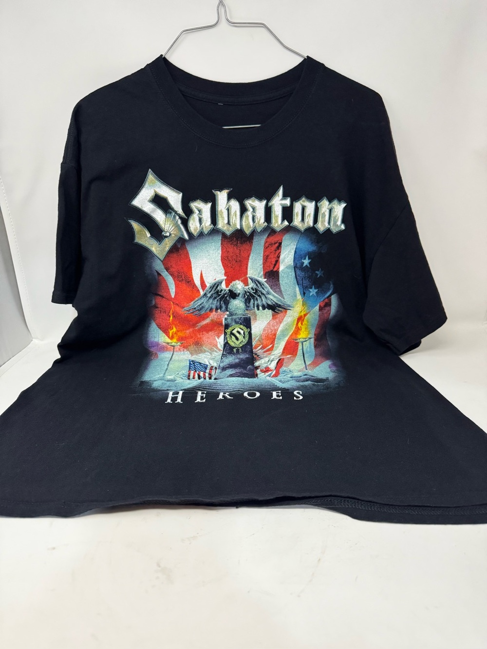 Sabaton band Men's Black 'Heroes' Graphic Tee tour shirt 2014 size large preowne